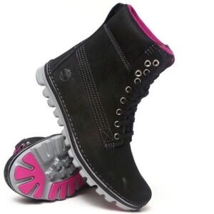 Size 7.5 Women’s Timberland Brookton Ankle Boots Black Leather Lightweight